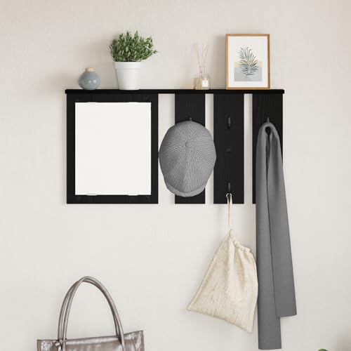 Wandmontierter Kleiderständer Schwarze Eiche 85 x 10 x 45 cm, Garderobenhaken Wandgarderobe für Flur Wohnzimmer Wohnungseingang Wandmontierter Kleiderständer Schwarze Eiche 85 x 10 x 45 cm, Garderobenhaken Wandgarderobe für Flur Wohnzimmer Wohnungseingang von Gecheer