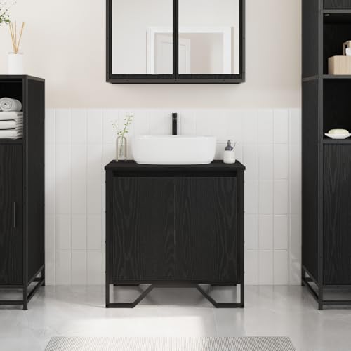Waschbecken-Schrank Schwarze Eiche 60x35x60 cm Furniertes Holz Moderner Badezimmerschrank für Waschtische Kleine Bäder Gäste-WC Waschbecken-Schrank Schwarze Eiche 60x35x60 cm Furniertes Holz Moderner Badezimmerschrank für Waschtische Kleine Bäder Gäste-WC von Gecheer