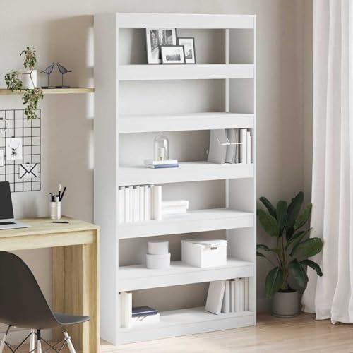 Weißes Bücherregal Weiß Hochwertiger Holzwerkstoff, Offenes Standregal Bücherschrank für Bücher Deko Ordner Wohnzimmer Homeoffice Esszimmer3333924 Weißes Bücherregal Weiß Hochwertiger Holzwerkstoff, Offenes Standregal Bücherschrank für Bücher Deko Ordner Wohnzimmer Homeoffice Esszimmer3333924 von Gecheer