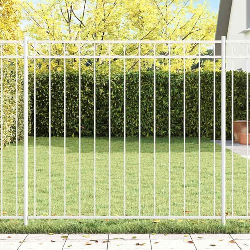 Zaunpaneel Weiß 1,7x1,5 m aus Stahl, Gartenzaun Dekorativ Metall für Blumenbeete Hundeauslauf Grundstücksabgrenzung im Garten Hof und Terrasse42003929 Zaunpaneel Weiß 1,7x1,5 m aus Stahl, Gartenzaun Dekorativ Metall für Blumenbeete Hundeauslauf Grundstücksabgrenzung im Garten Hof und Terrasse42003929 von Gecheer