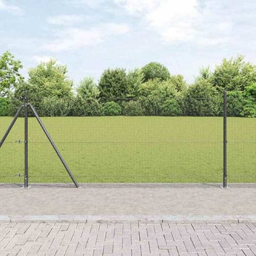 Zaunpfosten-Set 2er Set Grau Metall und PVC 25 x 1 m Langlebig, Zaunpfosten Gartenzaunpfähle Drahtzäune für temporäre Zäune Gemüsebeete Hühnergehege Weidegrundstück3352554 von Gecheer