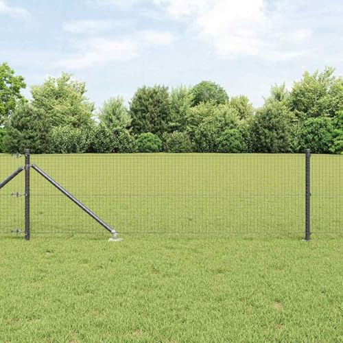 Zaunpfosten-Set Set aus 2 Grau, PVC 25 x 0,5 m, Stabile Stahlpfähle für Gartenzäune Landwirtschaft Weidenetze Hühnerdraht3352189 von Gecheer
