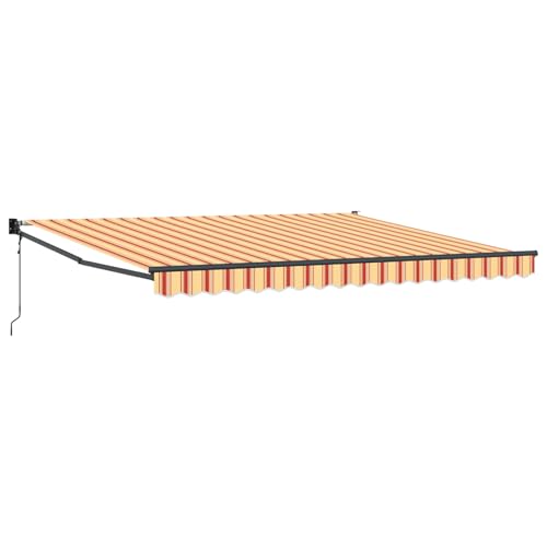 automatische einziehbare Markise Gelb und Orange 400x300 cm Markise Balkon Terrassenüberdachung für Terrasse Garten Café von Gecheer