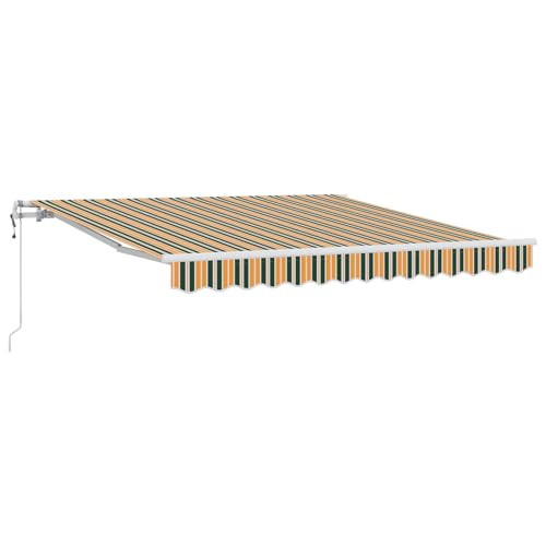 automatische einziehbare Markise Grün und Gelb 300x250 cm, Markise Balkon Wasserdicht Terrassenüberdachung für Wohnmobil Terrasse Garten Café3330161 von Gecheer