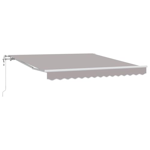 automatische einziehbare Markise Hellgrau 300x250 cm Markise Balkon Terrassenüberdachung für Terrasse Garten Café von Gecheer