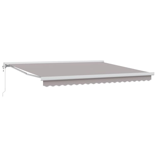 automatische einziehbare Markise Hellgrau 400x300 cm, Markise Balkon Wasserdicht Terrassenüberdachung für Wohnmobil Terrasse Garten Café3330651 von Gecheer
