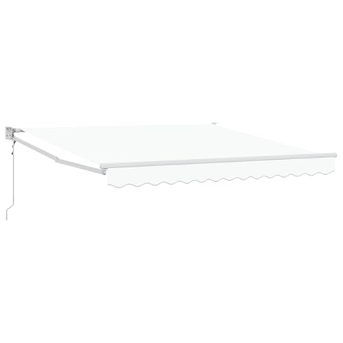 automatische einziehbare Markise Weiß 350x250 cm, Markise Balkon Wasserdicht Terrassenüberdachung für Wohnmobil Terrasse Garten Café3330366 von Gecheer