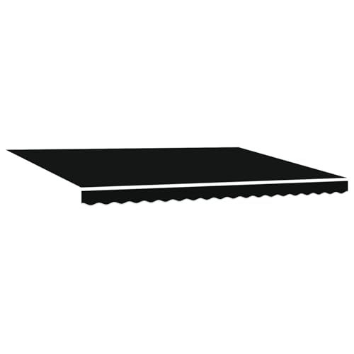 manuelle einziehbare Markise Schwarz 450x350 cm Markise Balkon Terrassenüberdachung für Terrasse Garten Café von Gecheer