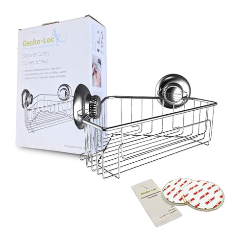 Gecko-Loc Dreieckiger Duschkorb aus Edelstein Mit Super Saugnapf für Ihr Badezimmer von Gecko-Loc
