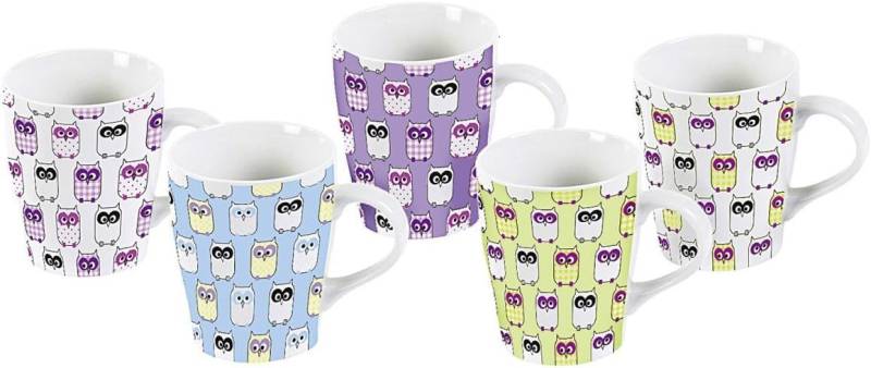 Geda Labels GmbH Becher Kaffeebecher 'Eulen' 300ml farbig sortiert, 1-tlg. Geda Labels GmbH Becher Kaffeebecher 'Eulen' 300ml farbig sortiert, 1-tlg. von Geda Labels GmbH