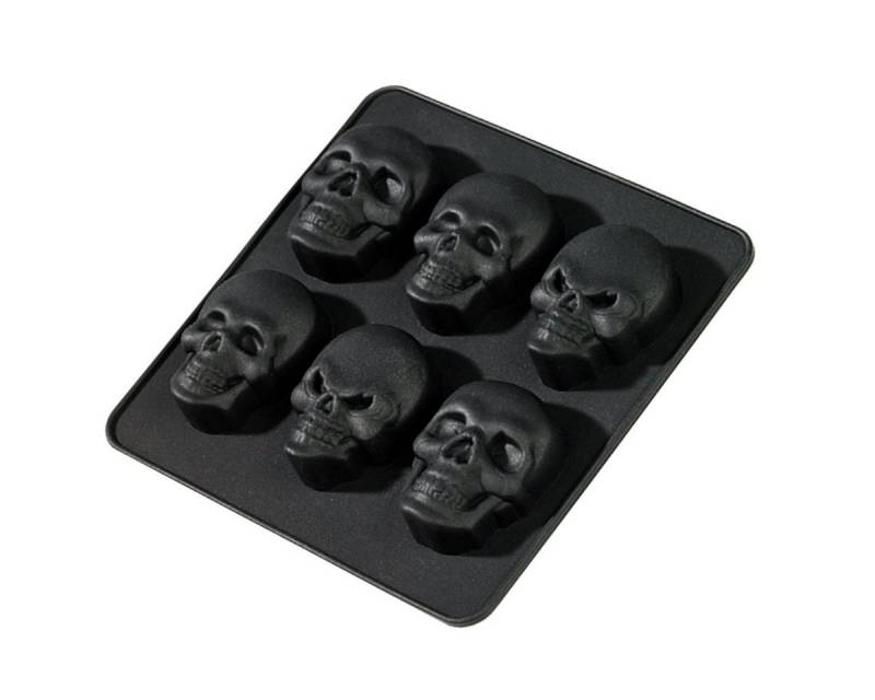Geda Labels GmbH Eiswürfelform Totenkopf 2er Set, (2-tlg), Schwarz, 13,9x13,9x1,7cm, temperaturbeständig von -60°C bis +230°C von Geda Labels GmbH