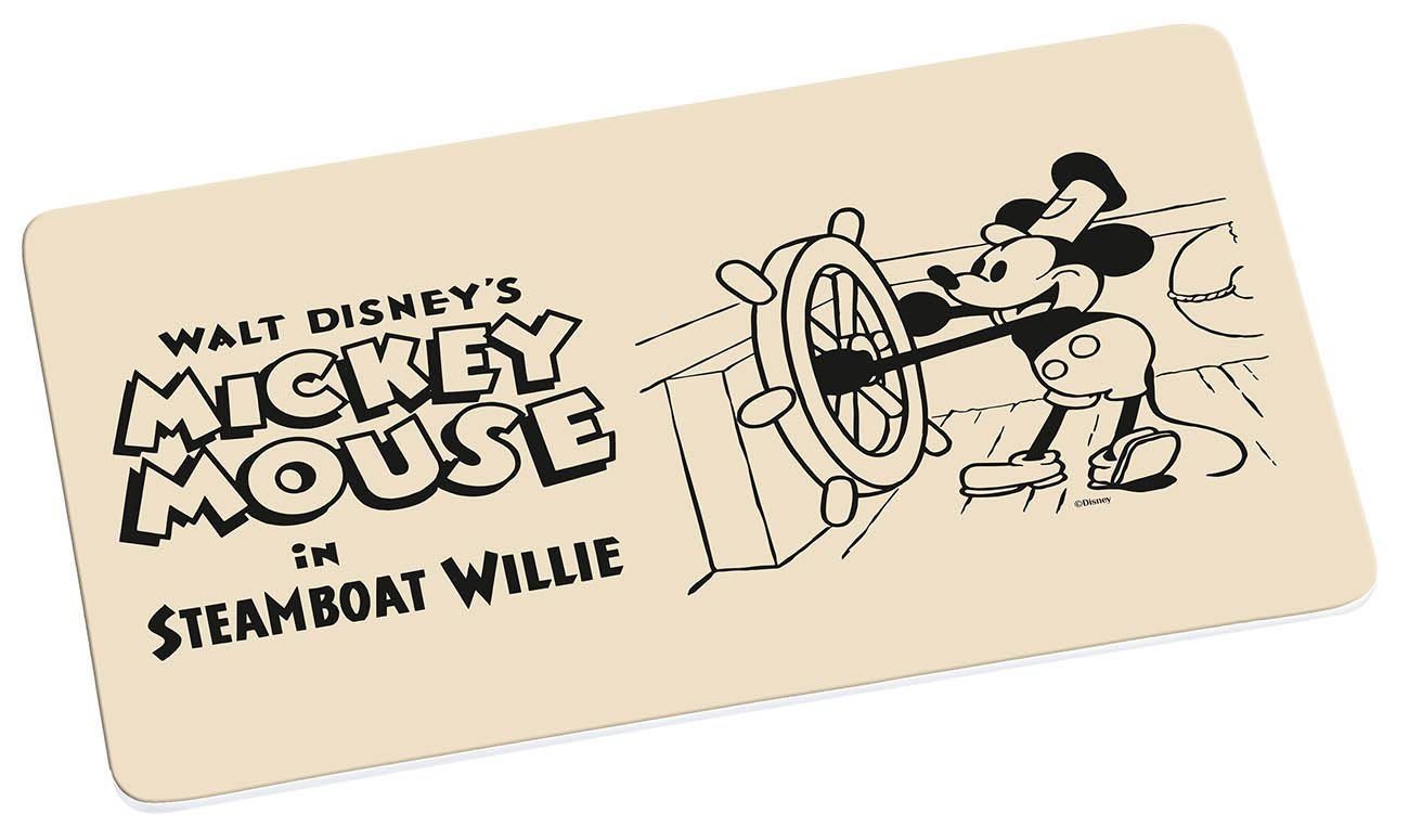 Geda Labels GmbH Frühstücksbrett Mickey in Steamboat Willie, Melamin, Beige, 23,5x14,5x0,3cm, spülmaschinengeeignet von Geda Labels GmbH