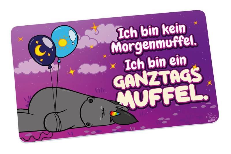 Geda Labels GmbH Frühstücksbrett Grummeleinhorn Muffel, Melamin, (1-St), Lila, 23,5x14,5, Anti Rutschnoppen von Geda Labels GmbH