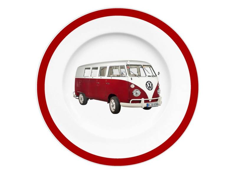 Geda Labels GmbH Frühstücksteller VW Classic rot 20,3cm, (1 St), Weiß, 20,5 cm, spülmaschinengeeignet von Geda Labels GmbH