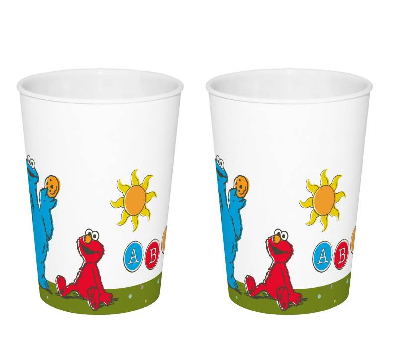 Geda Labels GmbH Kindergeschirr-Set Sesamstraße Vintage Kids 2er Set (2-tlg), PP, Weiß, 330 ml, 2er Set von Geda Labels GmbH