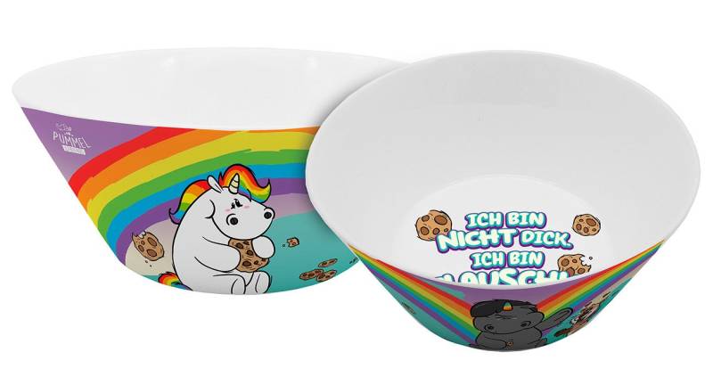 Geda Labels GmbH Müslischale Pummeleinhorn Flauschig, Keramik, (1-tlg), Lila, 390ml, spülmaschinengeeignet von Geda Labels GmbH