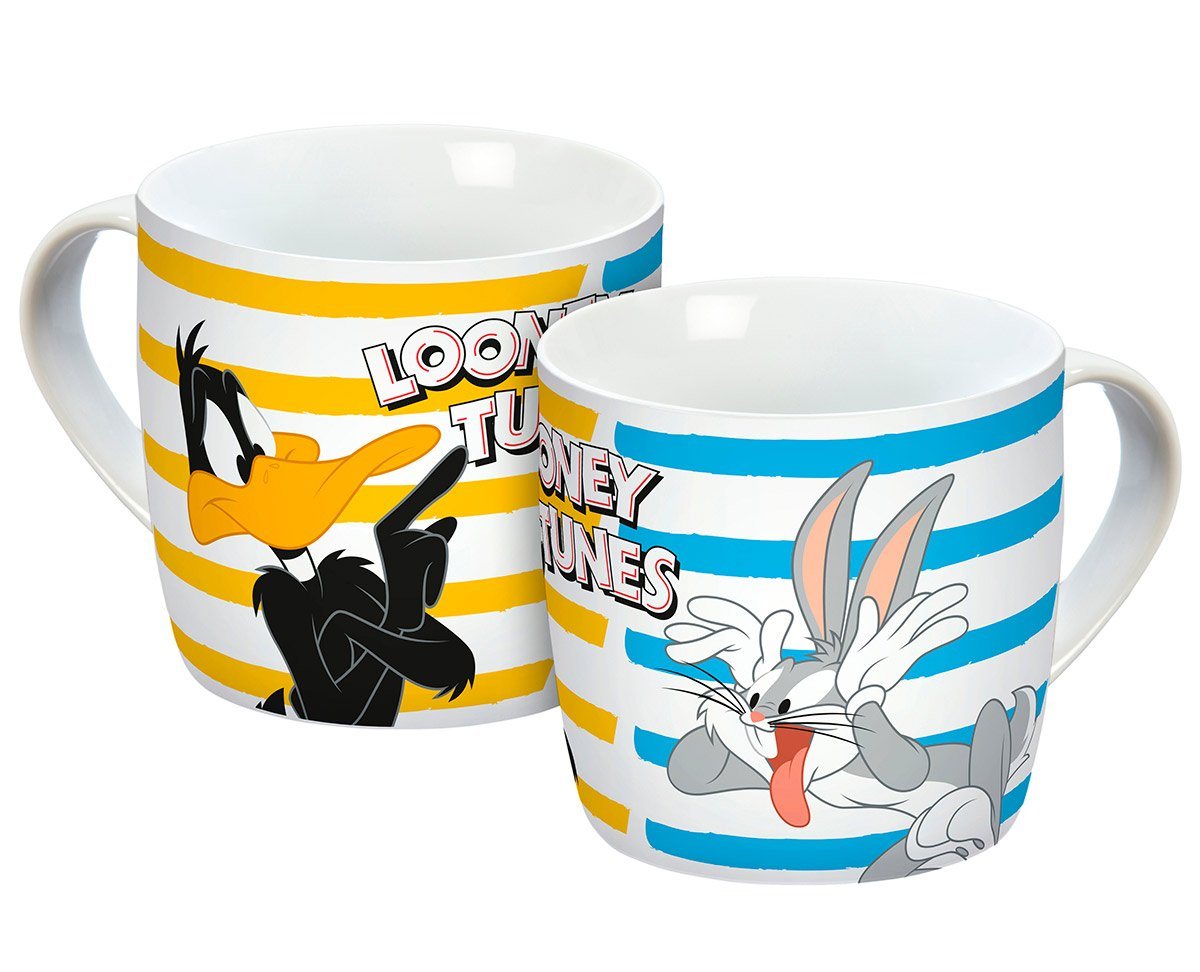 Geda Labels GmbH Tasse Bugs Bunny & Daffy Duck, Porzellan, Blau, 250 ml, spülmaschinengeeignet von Geda Labels GmbH