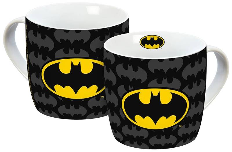 Geda Labels GmbH Tasse Batman Logo, Porzellan, Schwarz, 250ml, spülmaschinengeeignet von Geda Labels GmbH
