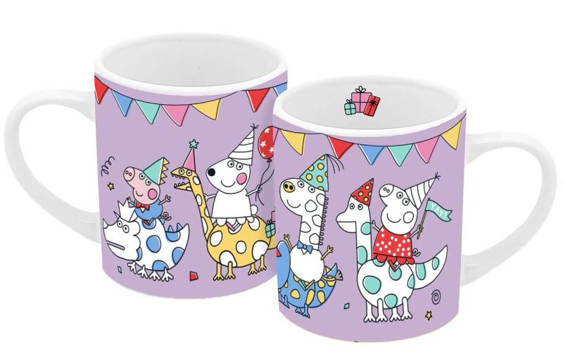 Geda Labels GmbH Tasse Peppa Pig Hip Hip Hooray, Keramik, Lila, 250ml, rauhe Flächen zum bemalen Geda Labels GmbH Tasse Peppa Pig Hip Hip Hooray, Keramik, Lila, 250ml, rauhe Flächen zum bemalen von Geda Labels GmbH