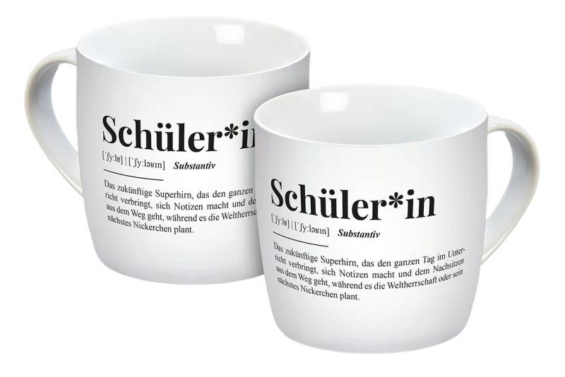 Geda Labels GmbH Tasse Schüler*in, Porzellan, Weiß, 300 ml, spülmaschinengeeignet von Geda Labels GmbH