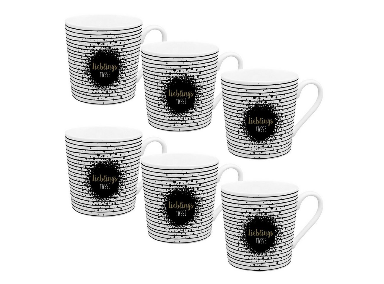 Geda Labels GmbH Tasse VE6 Home Time Lieblingstasse, Porzellan, Weiß, 350ml, stapelbar Geda Labels GmbH Tasse VE6 Home Time Lieblingstasse, Porzellan, Weiß, 350ml, stapelbar von Geda Labels GmbH