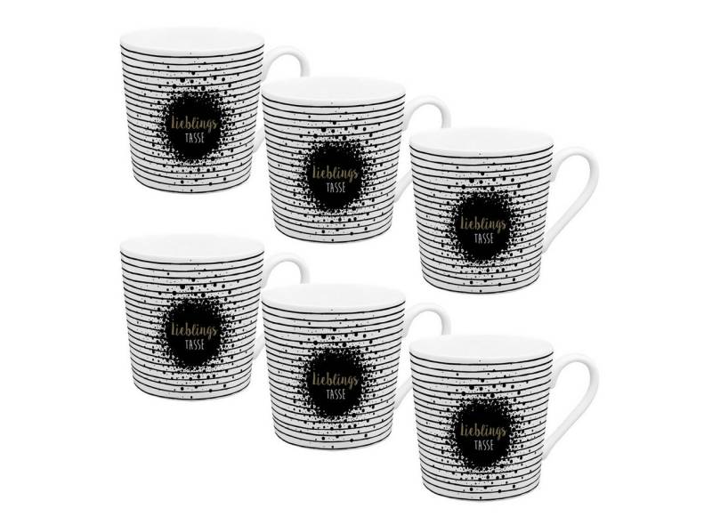 Geda Labels GmbH Tasse VE6 Home Time Lieblingstasse, Porzellan, Weiß, 350ml, stapelbar Geda Labels GmbH Tasse VE6 Home Time Lieblingstasse, Porzellan, Weiß, 350ml, stapelbar von Geda Labels GmbH