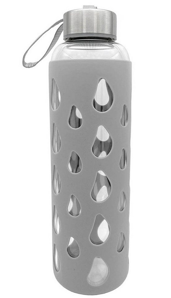 Geda Labels GmbH Trinkflasche Silikon, Grau, 500 ml, Silikonschutzhülle von Geda Labels GmbH
