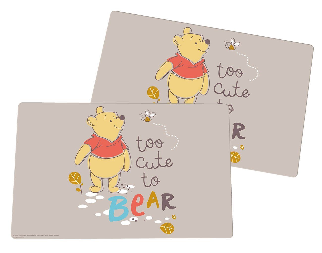 Platzset, Winnie Pooh too Cute to Bear 2er Set, Geda Labels GmbH, Beige, 43x29, 2er Set von Geda Labels GmbH