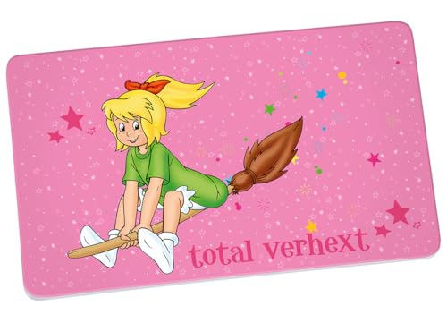 Gedalabels Frühstücksbrettchen Bibi Blocksberg total verhext, Rosa, 23,5 x 14,5 cm, Melamin, Rechteckig, Spülmaschinenfest, Rutschfeste Noppen von Gedalabels