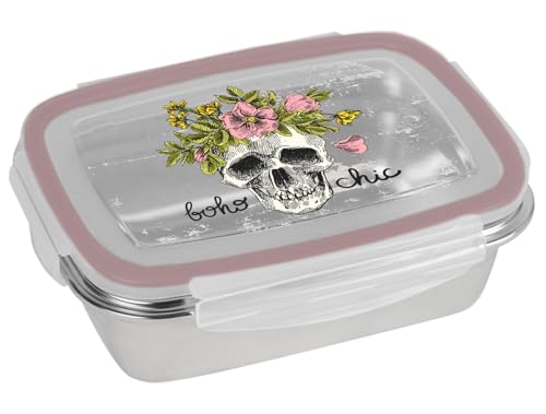 GEDA LABELS Brotdose Skull bohochic 850ml Edelstahl von Gedalabels
