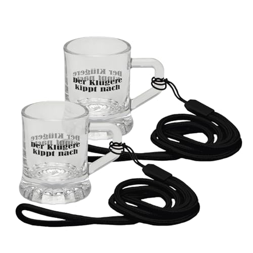 Shotglas Der Klügere kippt nach 25ml 2er Set | Schnaps | Schnapsglas | Party | Feiern Shotglas Der Klügere kippt nach 25ml 2er Set | Schnaps | Schnapsglas | Party | Feiern von Gedalabels