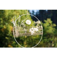 Loopkranz Blumenkranz "Weißer Wunscherfüller" Mit Naturgarn von GedankenwunderDecor