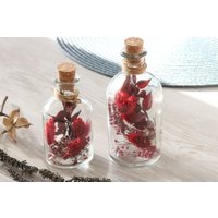 Trockenblumen Im 2-Set Glas Und Farbtöne Rot von GedankenwunderDecor