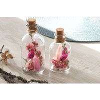 Trockenblumen Im 2-Set Glas Und Weiße Farbtöne Rosa von GedankenwunderDecor