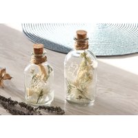 Trockenblumen Im 2-Set Glas Und Weiße Farbtöne Weiß von GedankenwunderDecor