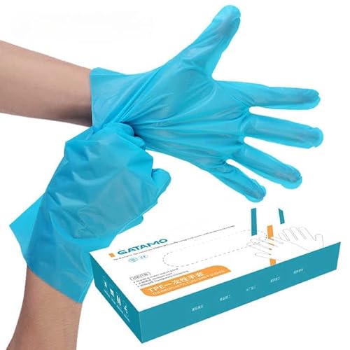 Gedikum Blaue Einmalhandschuhe TPE puderfrei & latexfrei, Handschuhe (1000, L) von Gedikum