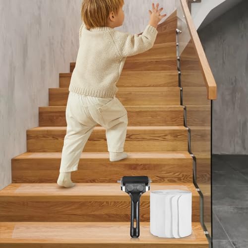 Gedlex 15 Stück Treppen Rutschschutz 61 x 10 cm, Transparent Anti Rutsch Treppenstufen, Treppenstufen Antirutsch Matten, PEVA Antirutschmatte Treppe Geeignet für Holztreppen und Glatte Böden von Gedlex
