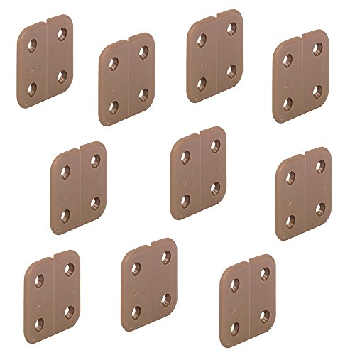Gedotec Aufschraubscharnier braun Kunststoff-Scharnier gelenklos | Möbelscharnier 40 x 40 mm | Boot & Caravan-Scharnier aus widerstandsfähiges Polypropylen | 10 Stück - Türscharnier für Wohnwagen von Gedotec