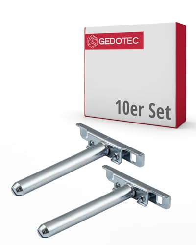 Gedotec Tablarträger Regal-Halterung verstellbar | 10 Stück Regalhalterung unsichtbar | SUPPORT | Regal-Bodenträger aus Eisen verzinkt - Regalträger | Fachboden-Träger für Wand-Montage von Gedotec