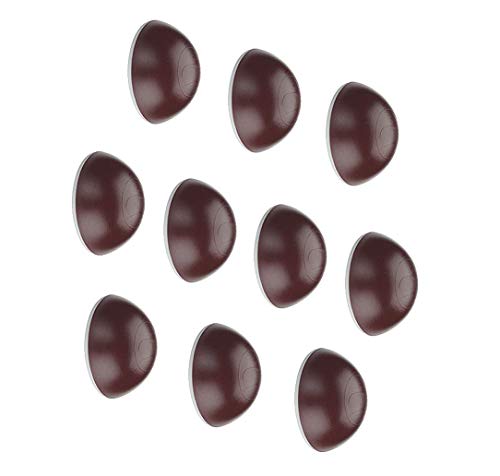 Gedotec Wand-Türpuffer Türstopper zum Kleben PUFFIE Gummi-Puffer für Wand- & Möbel-Montage | Farbe: braun | Ø 31 mm | Höhe: 12 mm | Kunststoff Wandpuffer selbstklebend | 10 Stück - Anschlagpuffer rund von Gedotec