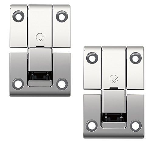 Gedotec Klappenbeschlag Schrank-Tür Klappenscharnier 3D verstellbar - KIMANA | Möbelscharnier 3-teilig | Stahl vernickelt | Türscharnier für Möbel & Klappen | 2 Stück - Schrank-Scharnier zum Einlassen von Gedotec