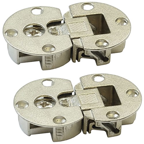 Gedotec Klappenscharnier 3D-verstellbar Möbel Klappenbeschlag für Klappen aus Holz | Möbel-Scharnier zum Schrauben | Klappenhalter Stahl vernickelt | 2 Stück - Scharnier für Schranktüren & Vitrinen von Gedotec