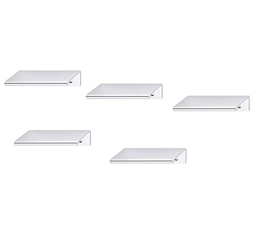 Gedotec Möbelgriff Küche Kantengriff Schubladen-Griff - Zurigo | Aluminium silber matt | Schrankgriff Länge 70 mm | Türgriff für rückseitige Verschraubung | 5 Stück - Design Griffleiste mit Schrauben von Gedotec