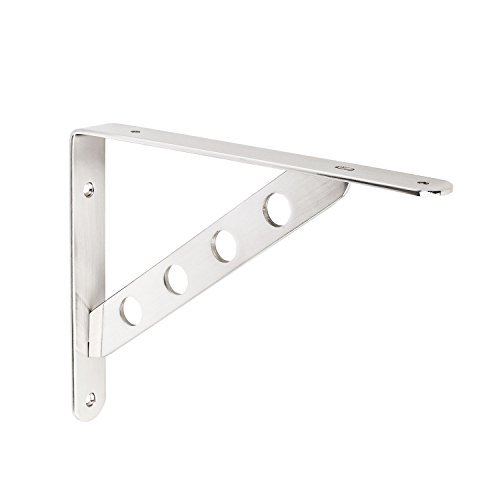 Gedotec Design Garderobenkonsole Edelstahl Regalkonsole Schwerlast-Regalträger Metall - SYBIA | Stahl massiv | Wand-Halterung mit Tragkraft 40 kg | 1 Stück - Wandwinkel für Regalböden & Holzbretter von Gedotec