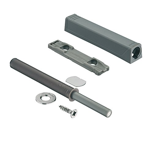 Gedotec Druck-Schnäpper Türdämpfer TIP-ON 956A1004 Langversion | 1 Set mit Magnet und Abdeckkappe | Farbe grau | Blum Tür-Schnapper mit Ausstoßweg 38 mm Push-to-Open für Küchen-Schränke & Schubladen von Gedotec