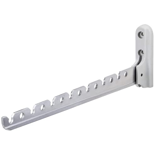 Gedotec Klapphaken Aluminium Silber matt geschliffen - klappbar | 1 Stück Aufbau-Haken - Länge 330 mm | Kleiderhaken optimal für Bäder etc. - Wandhalterung | Garderobenhaltung Wand-Kleiderhaken von Gedotec