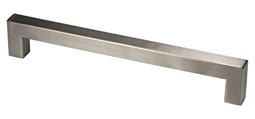 GedoTec Möbelgriff Edelstahl Stangengriff Küche - G14 | BA 128 mm | Schrankgriff eckig | Griff Edelstahl matt gebürstet | Türgriffe Profil 14 mm | 1 Stück - Schubladen-Griff für Schranktüren & Möbel von Gedotec