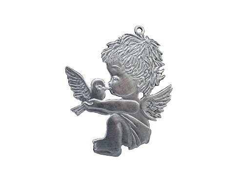 Engel mit Taube patiniert zum hängen (HxB) 7,0 x 6,5 cm Engelfigur, Engel deko, Geschenkanhänger von Gedona Geschenke der besonderen Art