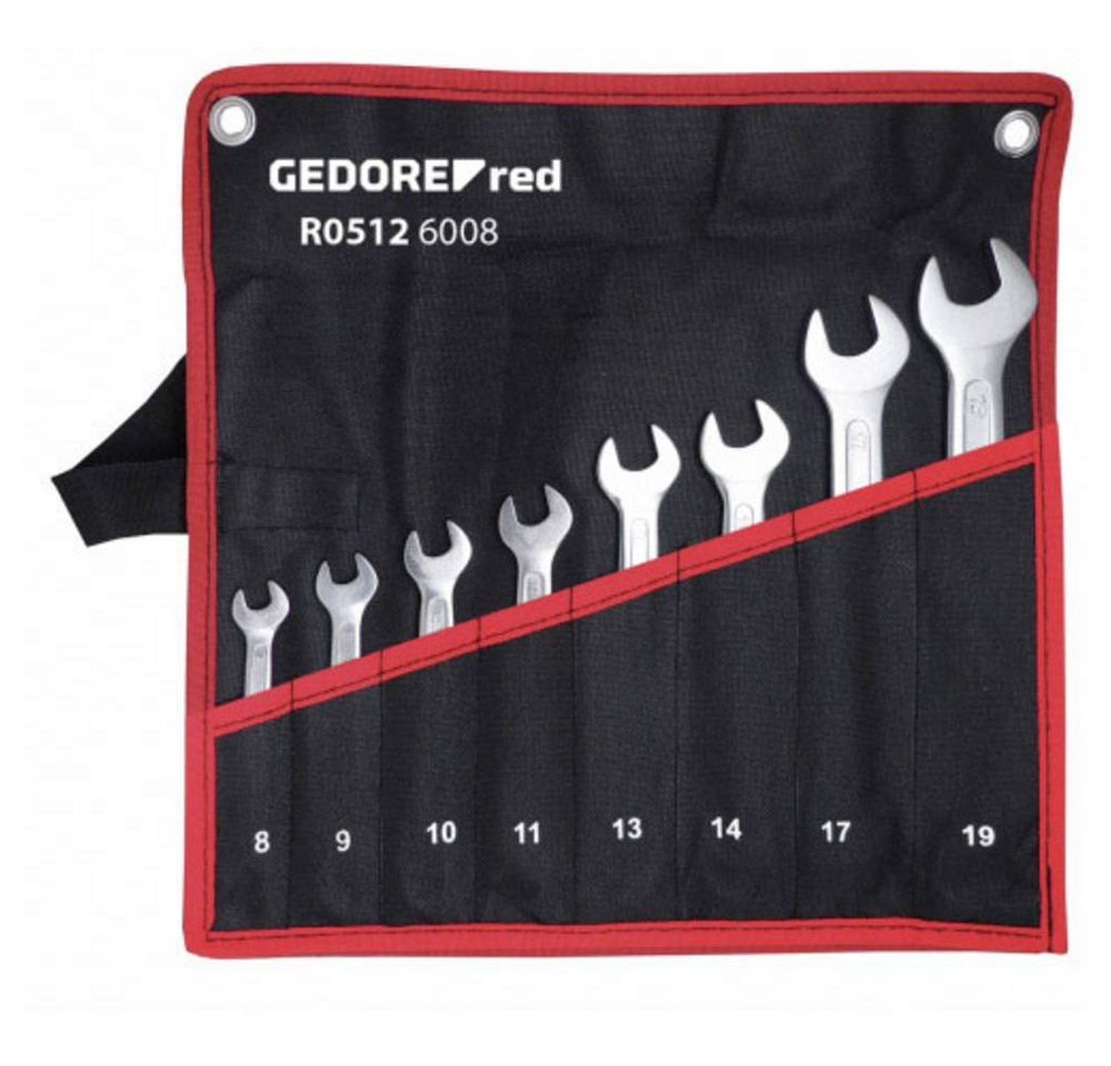 Gedore Red Maulschlüssel Doppelmaulschlüssel-Satz in Rolltasche kurz, metrisch 3301081 von Gedore Red