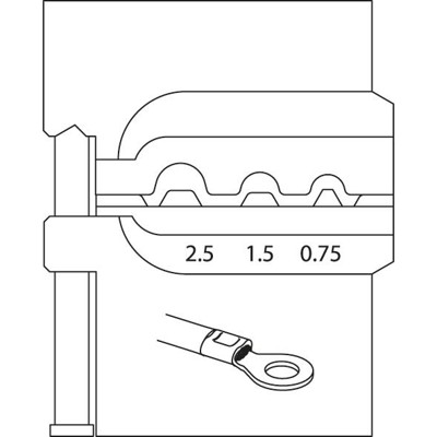 8140-04 Modul-Einsatz für unisolierte Kabelschuhe 0,75/1,5/2,5 von Gedore